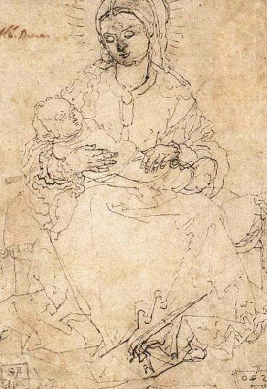 Albrecht Durer Madonna and Child on a Stone Bench oil painting image